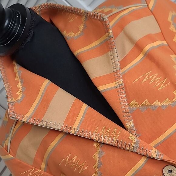 Coldwater Creek Aztec Southwestern Pattern Orange Jacket - Picture 2 of 9